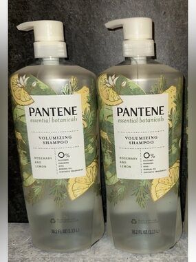 2 Pantene Essential Botanicals Rosemary & Lemon Shampoo Volumizing Jumbo 38.2oz